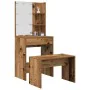 Juego de tocador con LED madera contrachapada madera vieja de , Tocadores para dormitorios - Ref: Foro24-3329187, Precio: 123...