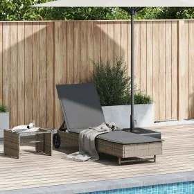 Tumbona con ruedas y cojín ratán sintético gris by , Loungers - Ref: Foro24-4104035, Price: 166,64 €, Discount: %