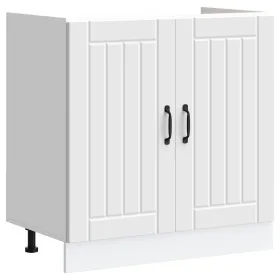 Mueble bajo fregadero Lucca madera contrachapada blanca de , Armarios de cocina - Ref: Foro24-853687, Precio: 77,75 €, Descue...