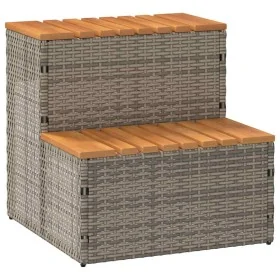 Escalón bañera hidromasaje gris 50x50x50,5 cm ratán sintético de , Accesorios para piscinas y spa - Ref: Foro24-4103941, Prec...