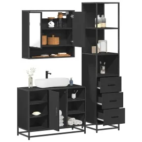 Juego de muebles de baño 3 pzas madera contrachapada negro de , Muebles de baño - Ref: Foro24-3301180, Precio: 260,19 €, Desc...