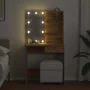 Tocador con luces LED roble artisan 74,5x40x141 cm by , Bedroom Dressers - Ref: Foro24-857022, Price: 111,71 €, Discount: %