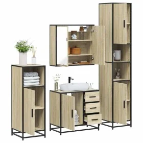 Juego de muebles de baño 4 pzas contrachapada roble sonoma de , Muebles de baño - Ref: Foro24-3301196, Precio: 415,41 €, Desc...