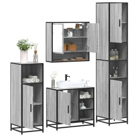Set de muebles de baño 4 pzas madera contrachapada gris sonoma de , Muebles de baño - Ref: Foro24-3301238, Precio: 369,49 €, ...