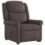 Sillón reclinable masaje pie cuero sintético marrón brillante de , Sillones - Ref: Foro24-3303421, Precio: 310,41 €, Descuent...