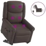 Sillón reclinable masaje pie cuero sintético marrón brillante de , Sillones - Ref: Foro24-3303421, Precio: 310,41 €, Descuent...