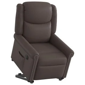 Sillón reclinable eléctrico marrón brillante de , Sillones - Ref: Foro24-3303423, Precio: 316,49 €, Descuento: %