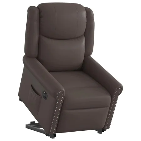 Sillón reclinable eléctrico marrón brillante de , Sillones - Ref: Foro24-3303423, Precio: 316,49 €, Descuento: %