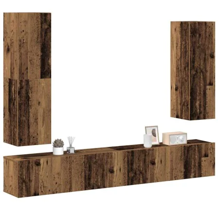 Conjunto de mueble de TV 4 piezas montado la pared madera vieja de , Muebles TV - Ref: Foro24-3329153, Precio: 209,49 €, Desc...