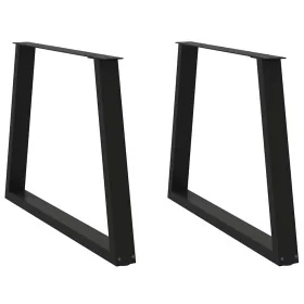 Patas para mesa de comedor en forma de V 2 uds acero negro by , Table legs - Ref: Foro24-4012576, Price: 100,99 €, Discount: %