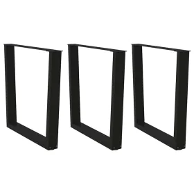 Patas para mesa de comedor en forma de V 3 uds acero negro de , Patas para mesas - Ref: Foro24-4012664, Precio: 133,66 €, Des...