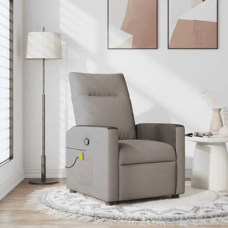 Sillón de masaje reclinable de tela gris taupé de , Sillones - Ref: Foro24-4104837, Precio: 215,69 €, Descuento: %
