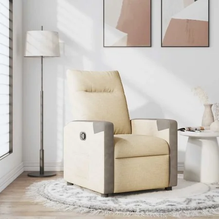 Sillón reclinable de tela crema de , Sillones - Ref: Foro24-4104842, Precio: 186,50 €, Descuento: %
