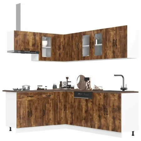 Mueble cocina Kalmar roble ahumado 11 pzas madera contrachapada de , Armarios de cocina - Ref: Foro24-3314886, Precio: 695,82...
