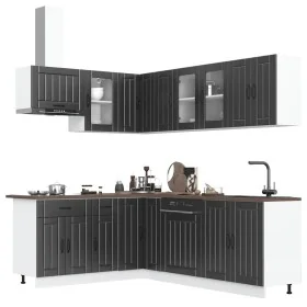 Mueble de cocina Lucca negra 11 piezas madera contrachapada de , Armarios de cocina - Ref: Foro24-3314892, Precio: 699,20 €, ...