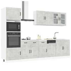 Mueble cocina Kalmar gris hormigón 7 pzas madera contrachapada de , Armarios de cocina - Ref: Foro24-3314735, Precio: 601,50 ...