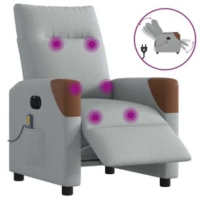 Sillón reclinable de masaje eléctrico tela gris claro de , Sillones - Ref: Foro24-3323998, Precio: 256,57 €, Descuento: %
