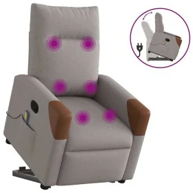 Sillón reclinable de masaje elevable tela gris taupé de , Sillones - Ref: Foro24-3324019, Precio: 289,93 €, Descuento: %
