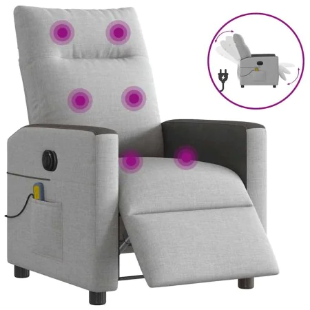 Sillón reclinable de masaje eléctrico tela gris nube von , Sessel - Ref: Foro24-3324044, Preis: 258,93 €, Rabatt: %