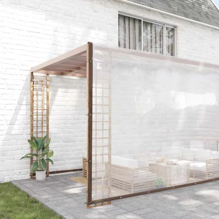 Lona transparente con ojales polietileno 10x12 m de , Lonas impermeables - Ref: Foro24-4018581, Precio: 162,12 €, Descuento: %