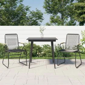 Juego de comedor de jardín 3 piezas ratán PVC negro de vidaXL, Conjuntos de jardín - Ref: Foro24-3060267, Precio: 223,27 €, D...