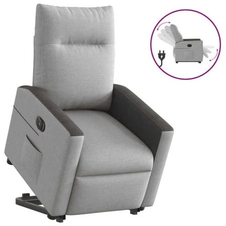 Sillón eléctrico reclinable elevable de tela gris nube de , Sillones - Ref: Foro24-3324065, Precio: 324,68 €, Descuento: %