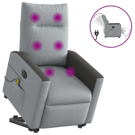Sillón de masaje eléctrico reclinable elevable tela gris claro de , Sillones - Ref: Foro24-3324073, Precio: 340,68 €, Descuen...