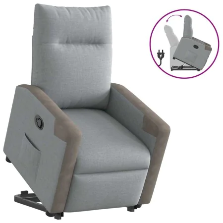 Sillón reclinable elevable de tela gris claro de , Sillones - Ref: Foro24-3324090, Precio: 275,49 €, Descuento: %