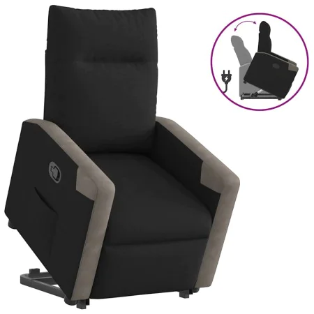 Sillón reclinable elevable tela negro de , Sillones - Ref: Foro24-3324092, Precio: 273,13 €, Descuento: %