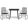 Juego de comedor de jardín 3 piezas ratán PVC negro de vidaXL, Conjuntos de jardín - Ref: Foro24-3060267, Precio: 223,27 €, D...