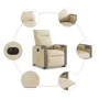 Sillón eléctrico reclinable elevable de tela color crema de , Sillones - Ref: Foro24-3324103, Precio: 324,72 €, Descuento: %