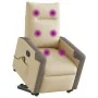 Sillón de masaje eléctrico reclinable elevable tela crema de , Sillones - Ref: Foro24-3324108, Precio: 337,89 €, Descuento: %