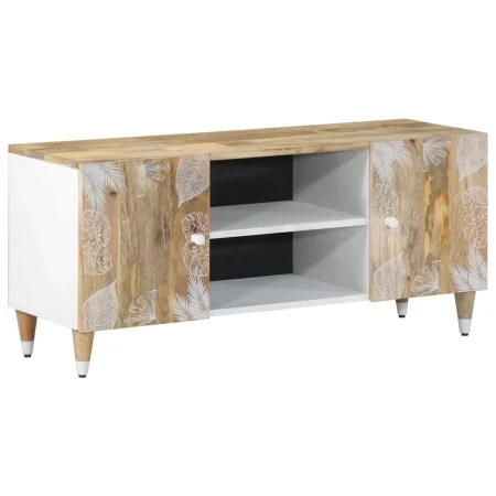 Mueble de TV madera maciza de mango 105x33,5x46 cm de , Almacenamiento para CD y DVD - Ref: Foro24-4018664, Precio: 79,28 €, ...