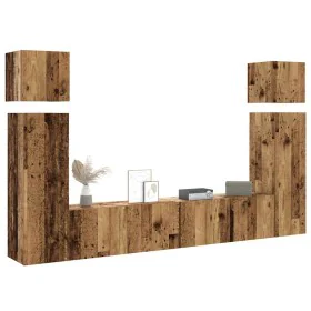 Conjunto de mueble de TV 8 piezas montado la pared madera vieja de , Muebles TV - Ref: Foro24-3329009, Precio: 290,39 €, Desc...