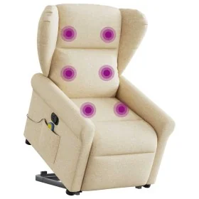 Silla de masaje reclinable de pie de tela color crema de , Sillones - Ref: Foro24-3303392, Precio: 313,56 €, Descuento: %