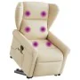 Silla de masaje reclinable de pie de tela color crema de , Sillones - Ref: Foro24-3303392, Precio: 313,56 €, Descuento: %