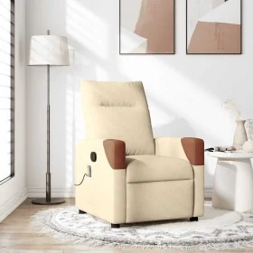 Sillón de masaje reclinable de tela crema de , Sillones - Ref: Foro24-4104821, Precio: 196,60 €, Descuento: %