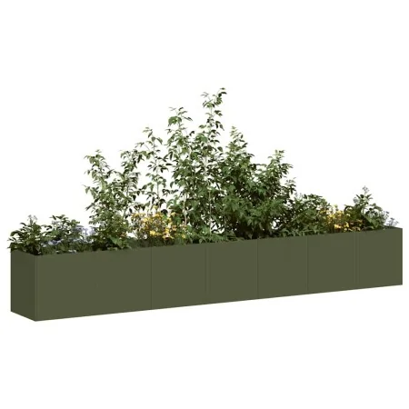 Jardinera de acero laminado en frío verde oliva 280x40x40 cm de , Maceteros y jardineras - Ref: Foro24-860692, Precio: 168,01...
