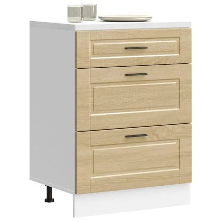 Mueble bajo de cocina porto roble sonoma madera reconstituida de , Armarios de cocina - Ref: Foro24-854262, Precio: 105,39 €,...