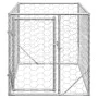 Perrera de exterior puerta acero galvanizado plateado 2x1x1 m de , Casetas para perros - Ref: Foro24-4105410, Precio: 82,79 €...