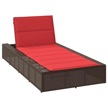 Tumbona con cojín flotante ratán sintético marrón by , Loungers - Ref: Foro24-4104208, Price: 244,08 €, Discount: %