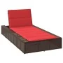 Tumbona con cojín flotante ratán sintético marrón by , Loungers - Ref: Foro24-4104208, Price: 244,08 €, Discount: %