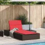 Tumbona con cojín flotante ratán sintético marrón by , Loungers - Ref: Foro24-4104208, Price: 244,08 €, Discount: %