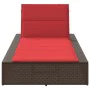 Tumbona con cojín flotante ratán sintético marrón by , Loungers - Ref: Foro24-4104208, Price: 244,08 €, Discount: %
