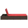 Tumbona con cojín flotante ratán sintético marrón by , Loungers - Ref: Foro24-4104208, Price: 244,08 €, Discount: %