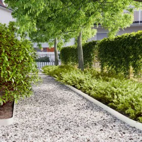 Bordes para césped 50 uds acero laminado frío blanco 10x103 cm de , Ribetes y bordes para jardín - Ref: Foro24-860137, Precio...