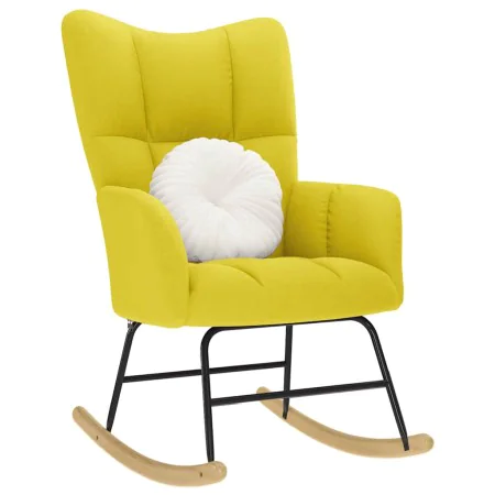 Silla mecedora de tela amarillo clara de , Mecedoras - Ref: Foro24-4016798, Precio: 118,34 €, Descuento: %