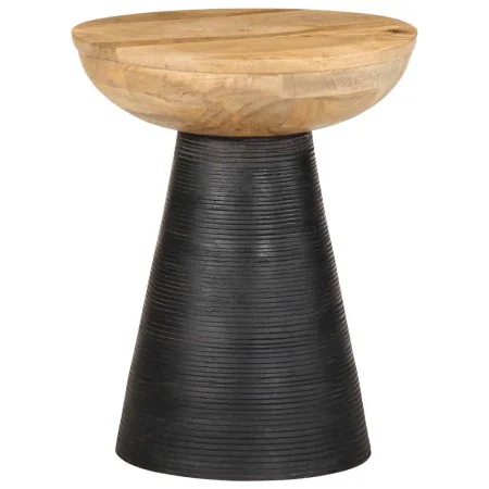 Mesa auxiliar madera maciza de mango negra Ø37x45 cm de , Mesas auxiliares - Ref: Foro24-4017537, Precio: 98,09 €, Descuento: %