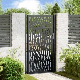 Puerta de jardín de diseño con carril de acero negro 105x180 cm von , Gartentore - Ref: Foro24-4100982, Preis: 234,33 €, Raba...