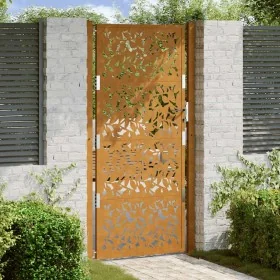Puerta de jardín diseño de hojas de acero desgastado 105x205 cm by , garden gates - Ref: Foro24-4100968, Price: 271,74 €, Dis...